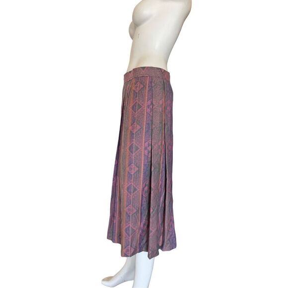 Geiger Austria skirt 42 M Actez pink boho midi European wool tribal high waisted - Picture 2 of 6